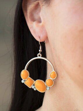 Paparazzi Jewelry - Beautifully Bubblicious - Orange Earrings - Vintage